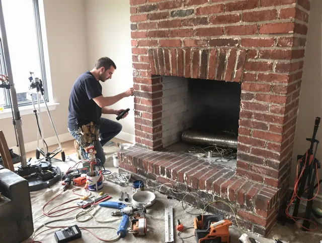 East Los Angeles Chimney Sweep specialist finalizing chimney liner service in East Los Angeles, CA