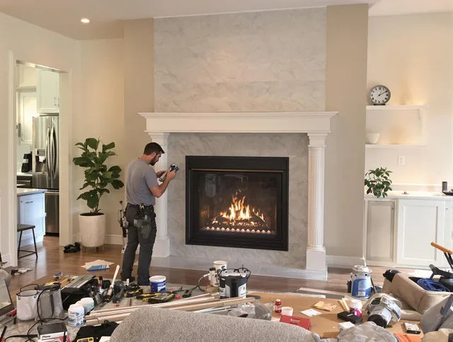 Newly installed fireplace by East Los Angeles Chimney Sweep in East Los Angeles, CA